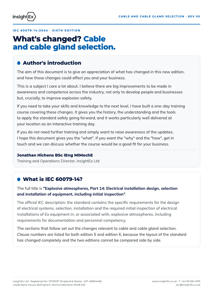 IEC 60079-14 Edition 6: the major changes cover