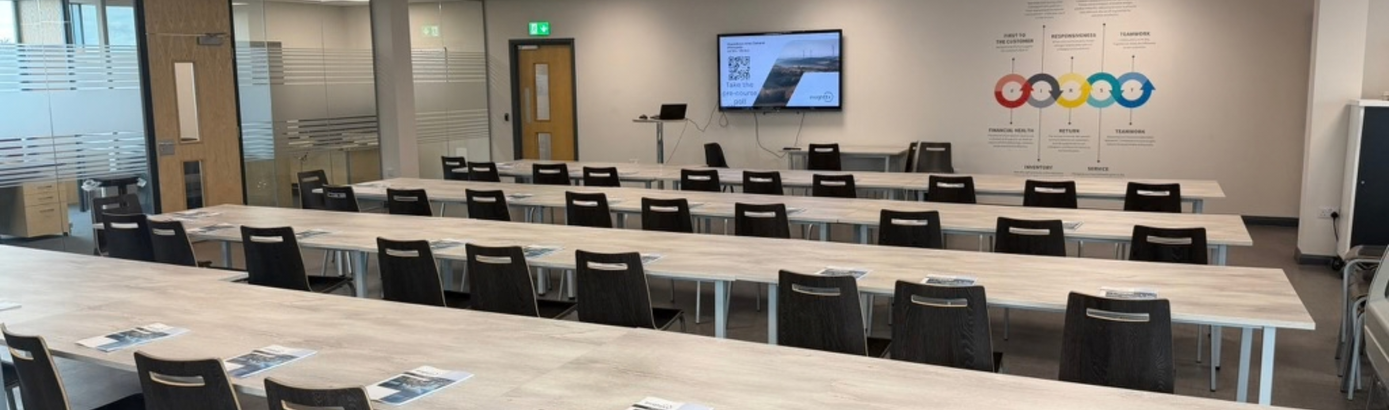 insightEx training room set up for a course